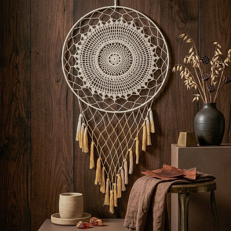 Tonae White Macrame Dreamcatcher media 4