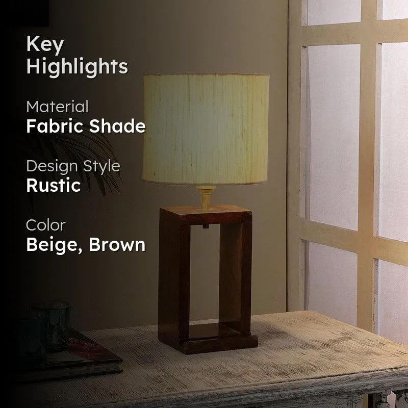 Urbane Recto Fabric Table Lamp - Beige,Brown media 2