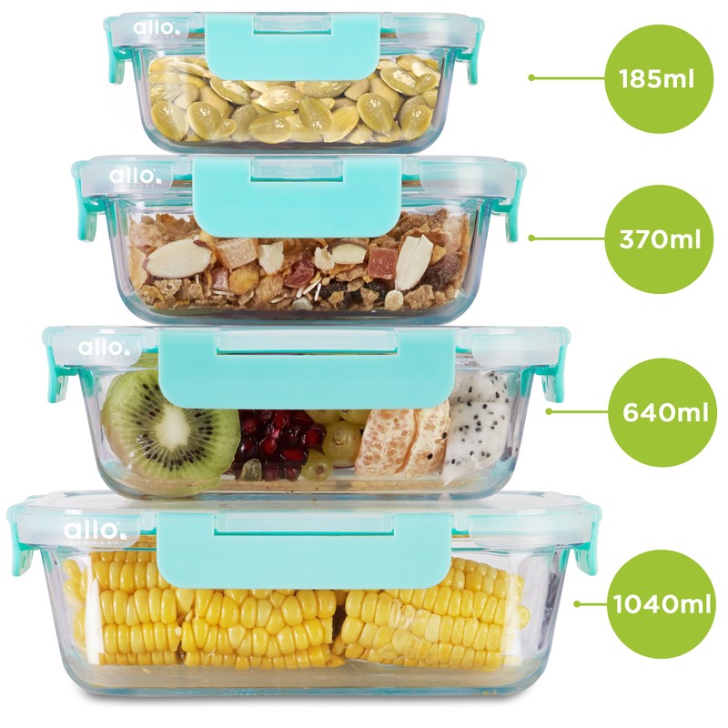 Edibro Leak Proof Glass Lunch Box - Set of Four media 8