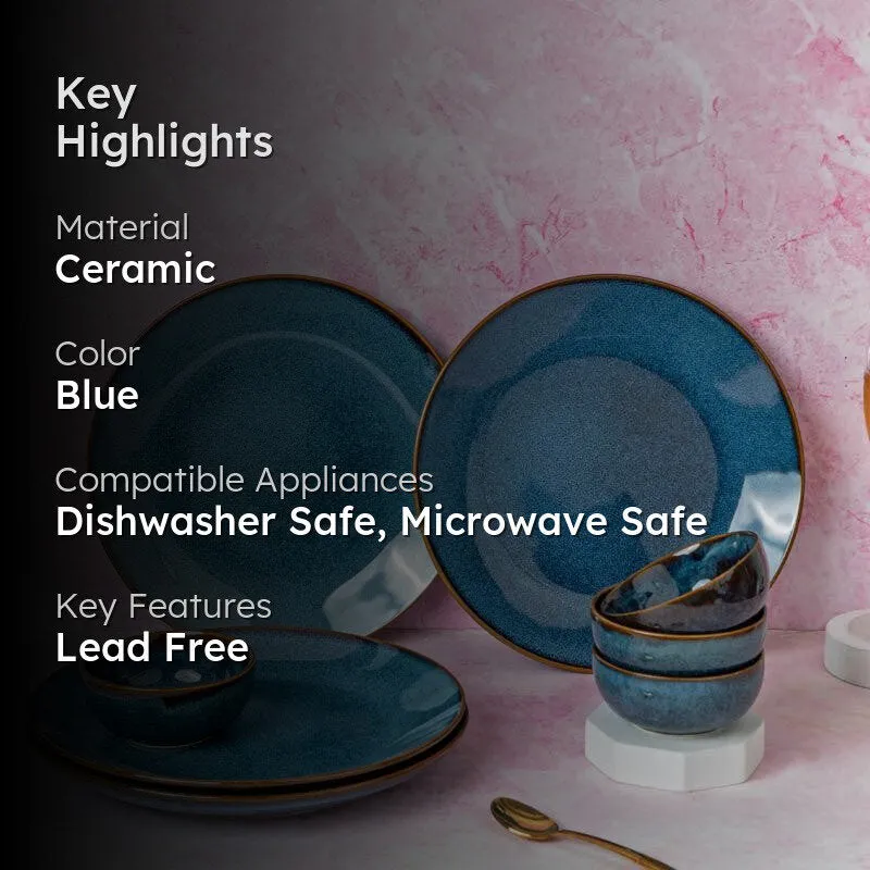 Tarangini Handmade Dinner Set (Blue) - 8 Piece Set media 2