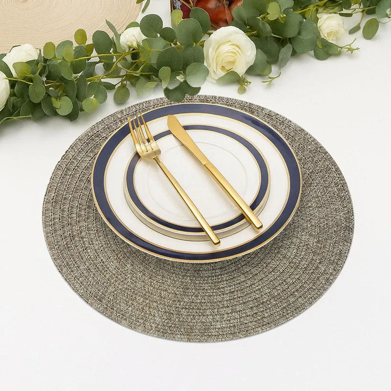 Onyxa Golden Round PVC Table Mats - Set Of Four media 4