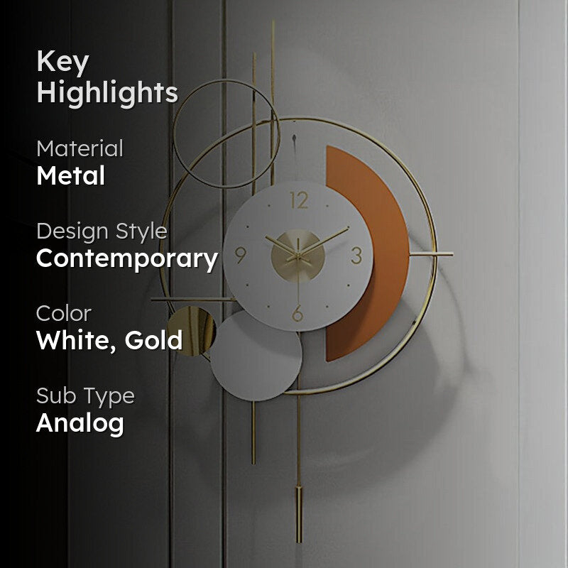 Avant Time Metal Analog Wall clock media 2