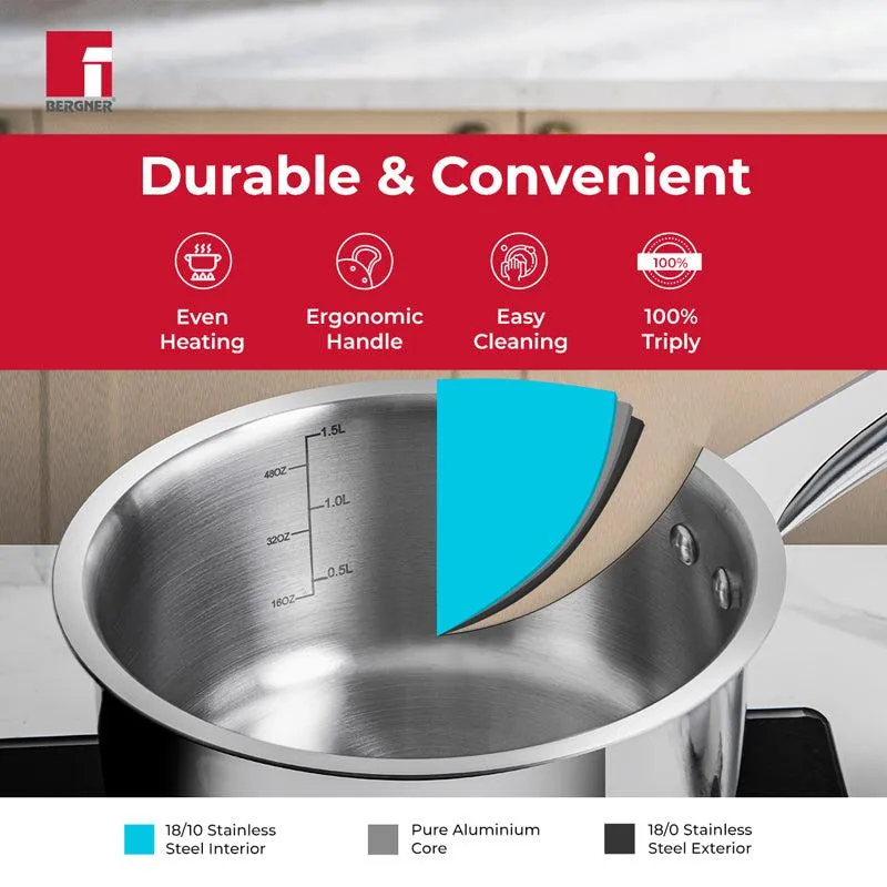 Bergner Induction Safe Saucepan - 1200ml/6 Inches media 9