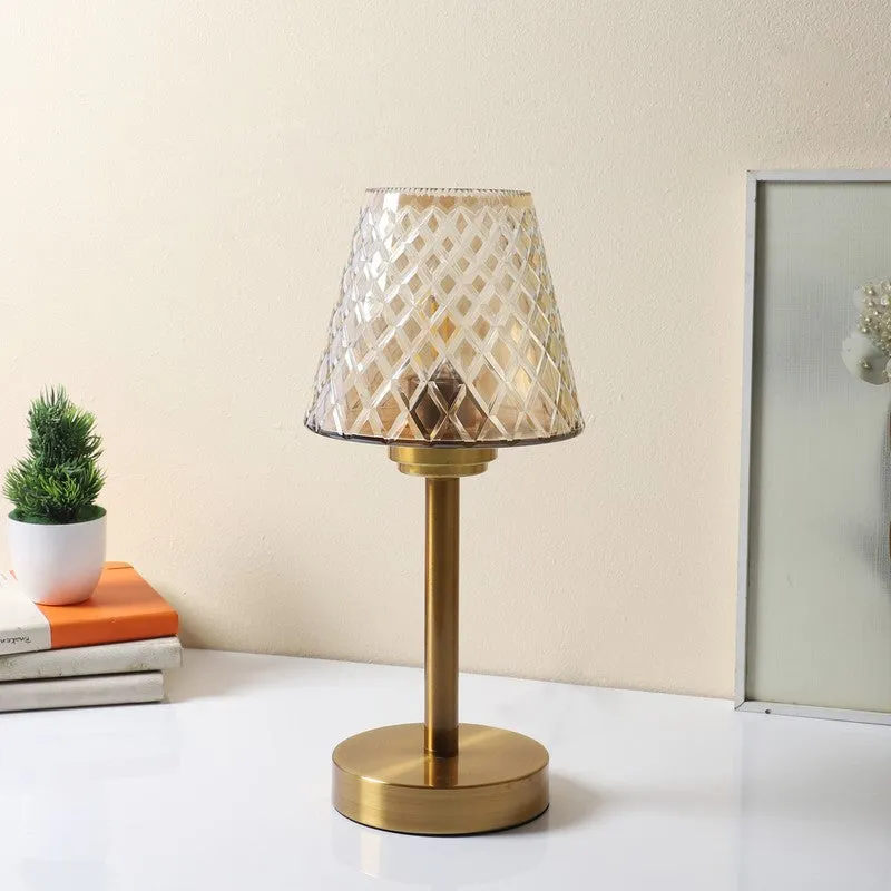 Aviora Elegant Mild Steel Table Lamp - Gold,Transparent media 4