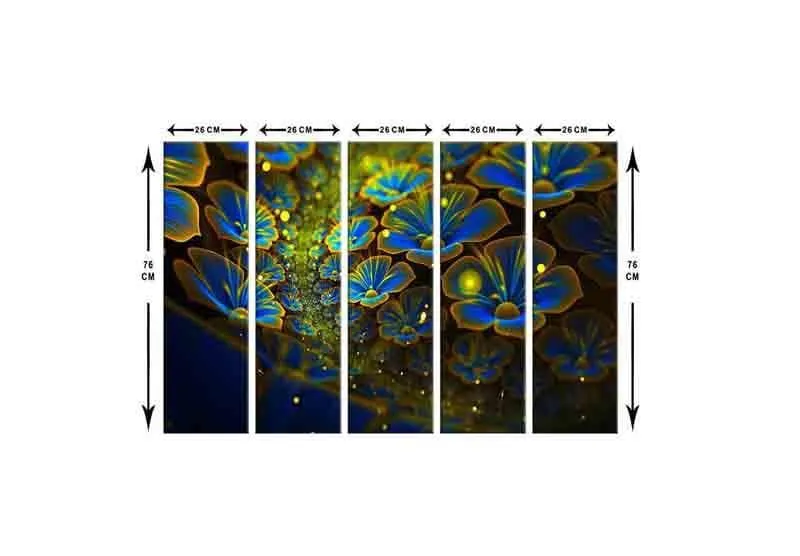 Blue Pansies Wall Art - Five Piece Set media 7