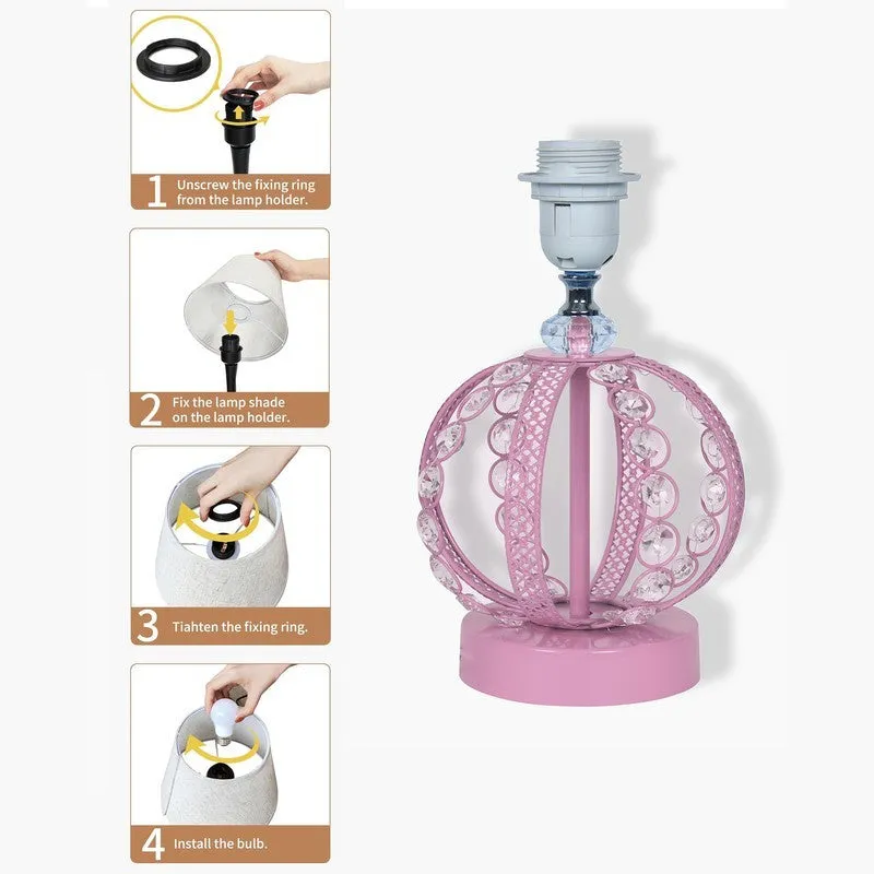 ArtGlow Decorative Wooden Table Lamp - Pink media 5