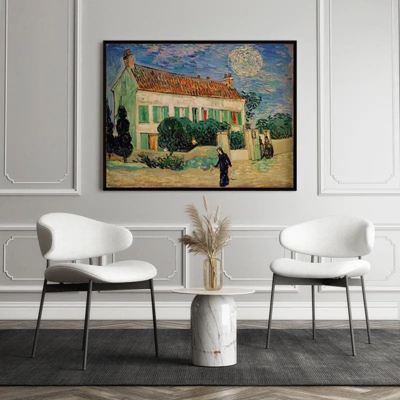 Whitehousenight By Vincent Van Gogh - Black Frame media 5