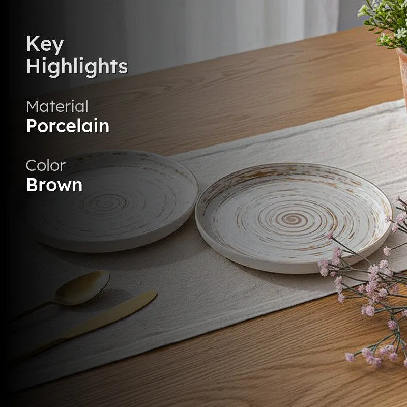 Lunar Brown Snack Plate - Set Of Two media 2