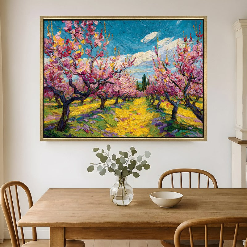 Orchard Glow Canvas Wall Painting With Frame
