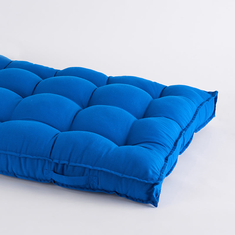 Premium Plushport Solid Cotton Floor Cushion - Blue media 3