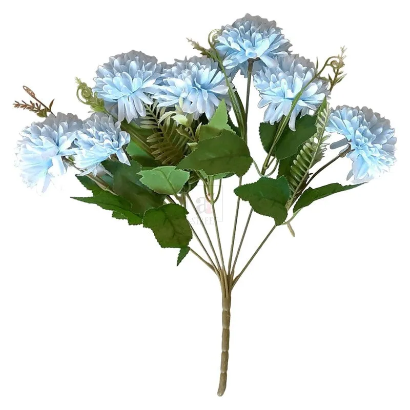 Hortensia Chrysanthemum Artificial Flower - Blue media 4
