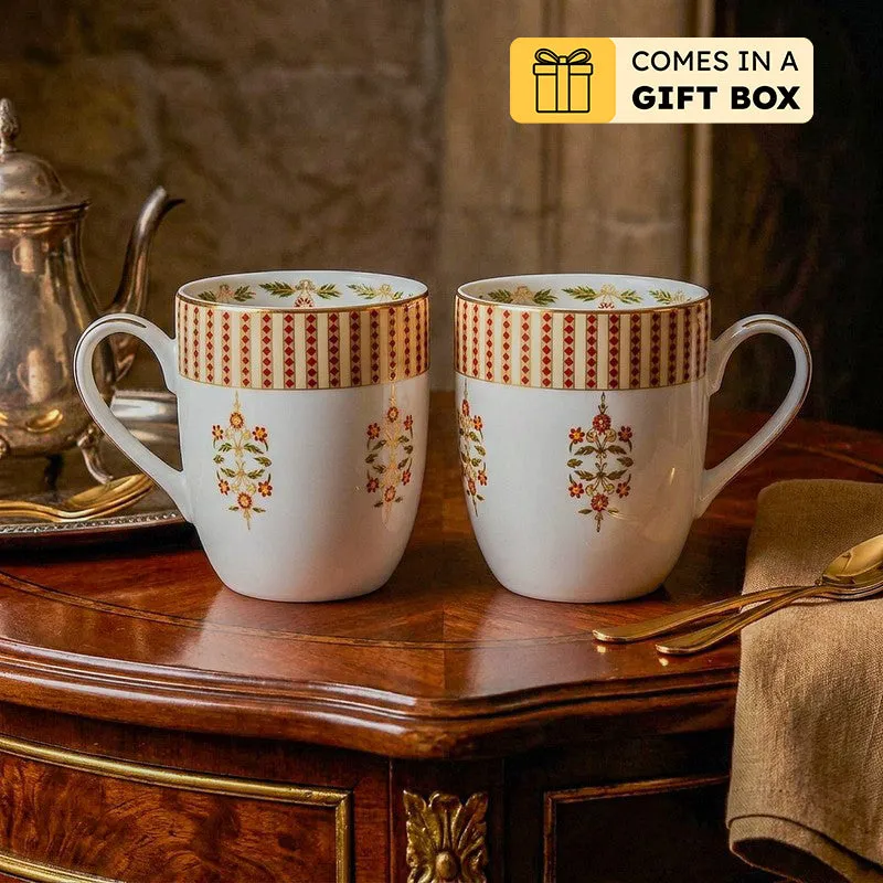 Gilded Coupe 24k Gold Brushed Porcelain Coffee Mug(280 mL Each) - Set Of Two media 1