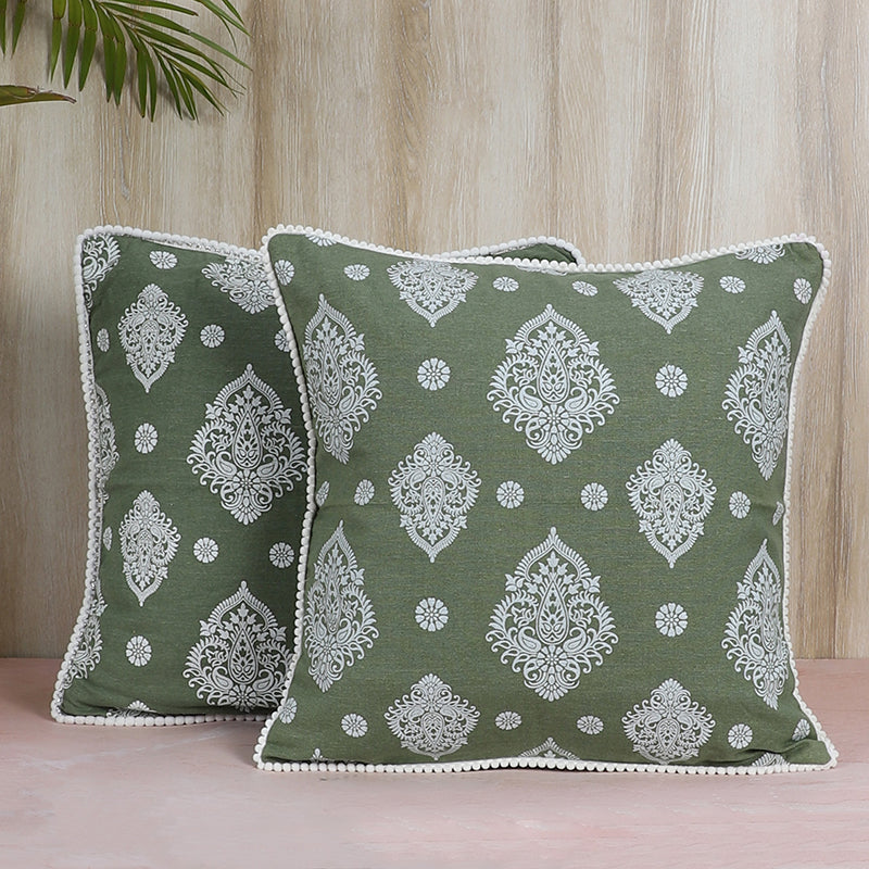 Swayam Rangya Printed Cotton Cushion Cover - Set of Two media 2