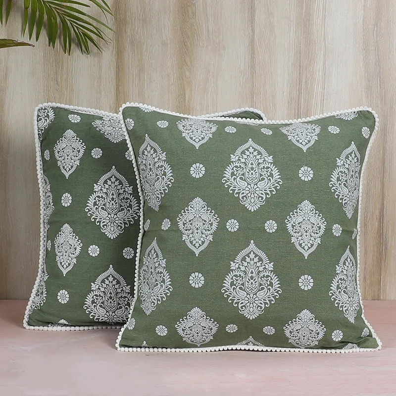 Swayam Rangya Printed Cotton Cushion Cover - Set of Two media 2