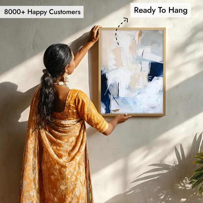 Ultramarine Flux Framed Canvas Archival Canvas Wall Painting - Natural Brown Frame media 6