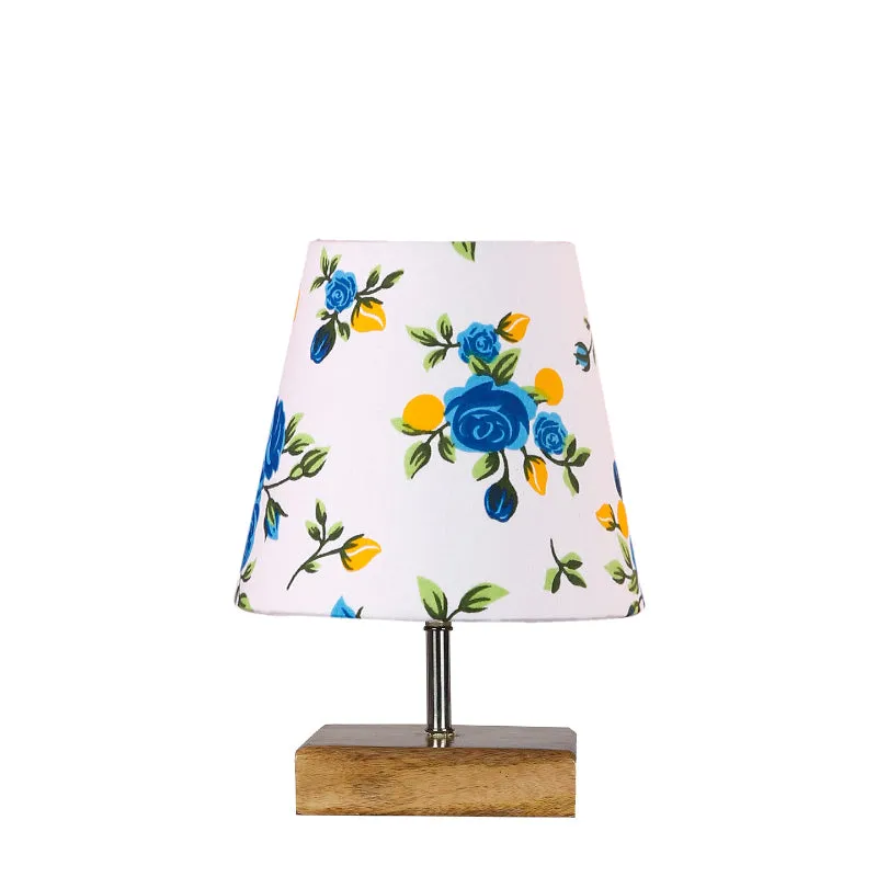 Tryda Blue Fleur Fabric Table Lamp - Multicolor media 4