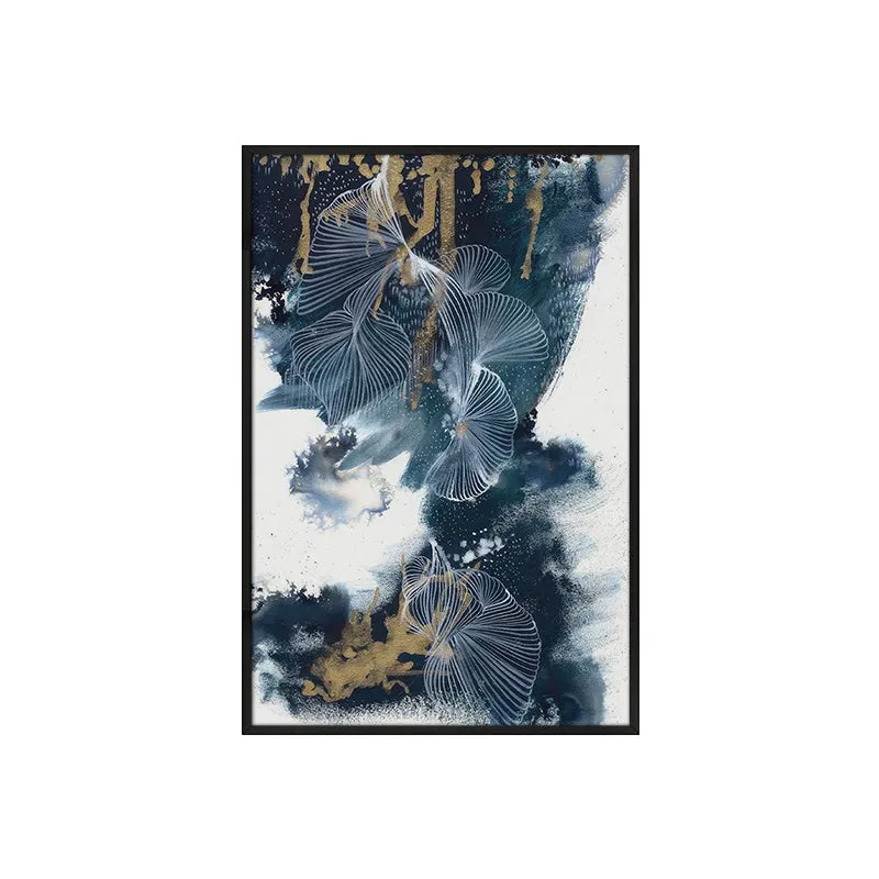 Arctic Drips Abstract Wall Painting With Frame media 4