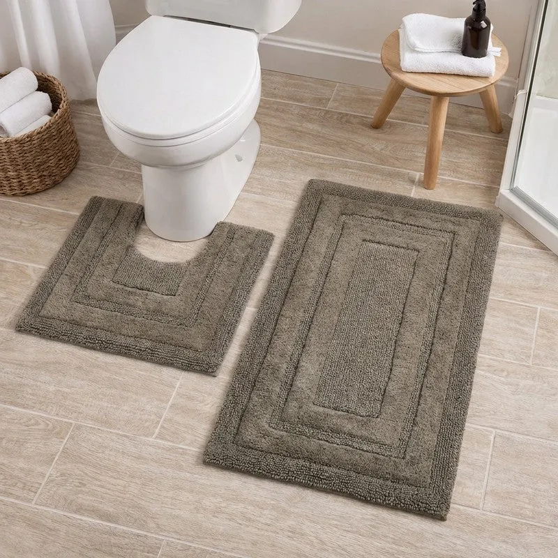 Aqualoom Anti skid Bath Mat (Olive Green) - Set Of Two media 3
