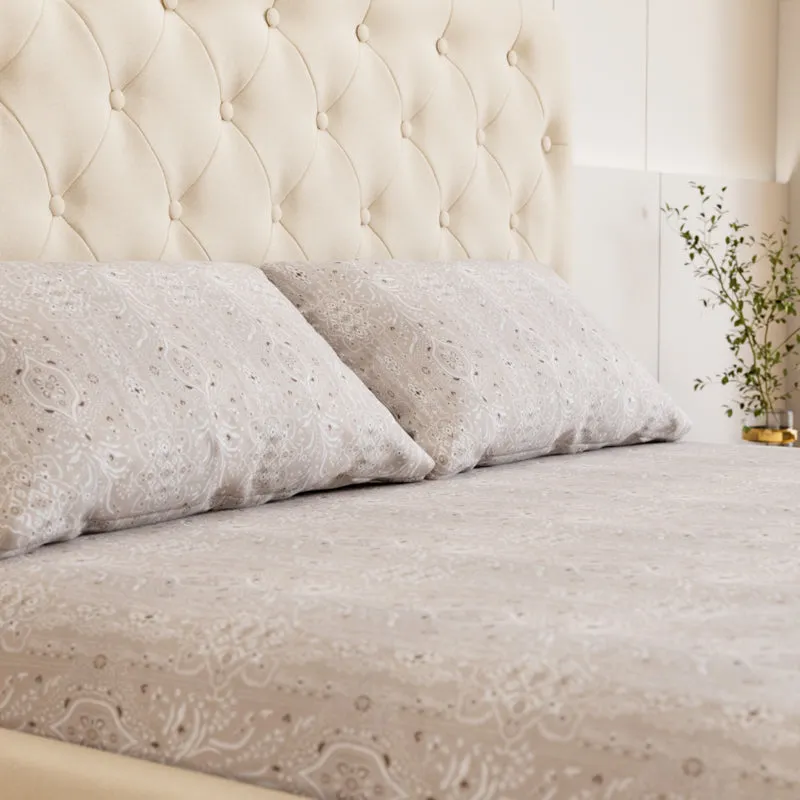 Meadow Ethnic Cotton Bedsheet (Coffee) - 180 TC media 3