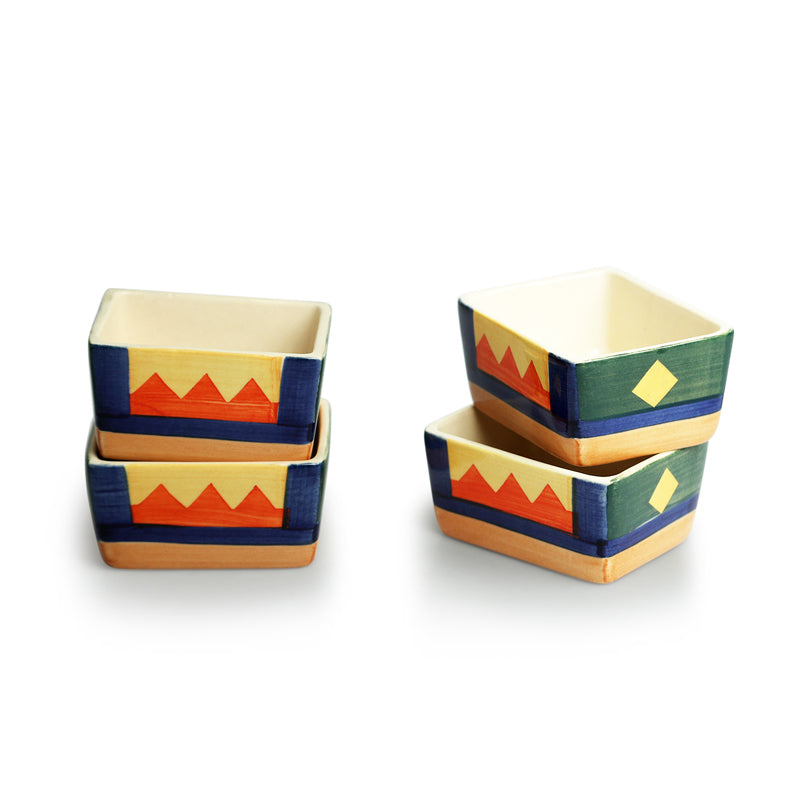 Vertex Handpainted Ceramic Dip Bowl (80 ML) - Set Of Four media 3