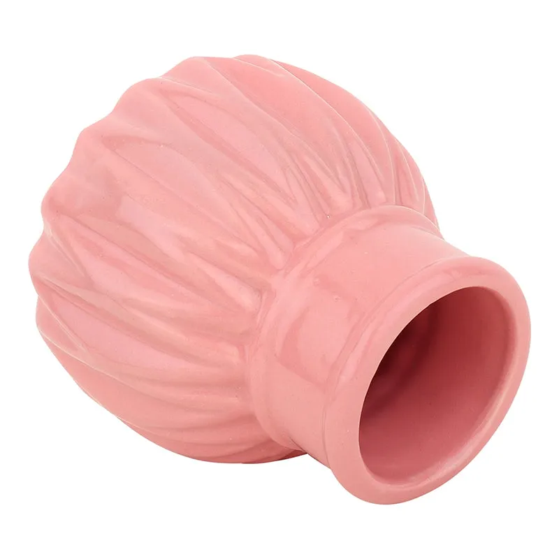 Faire Carve Ceramic Vase - Pink media 4