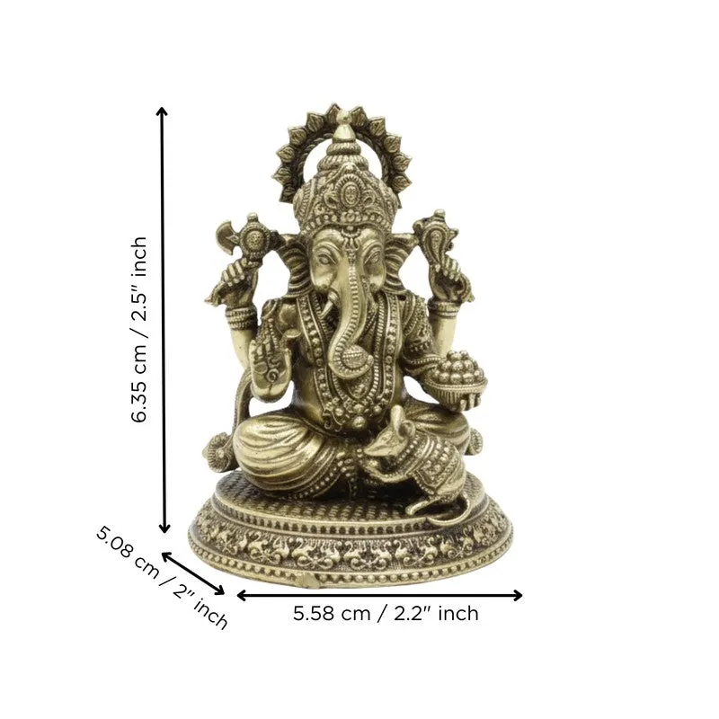 Divine Aura Ganpati Brass Idol media 5