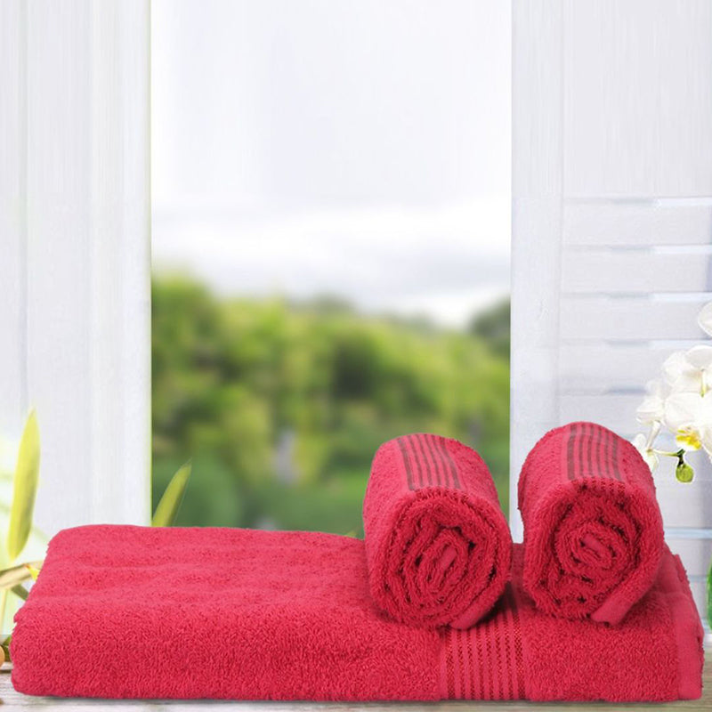 Eva Quick Dry Towel Combo (Red) - Three Piece Set media 5