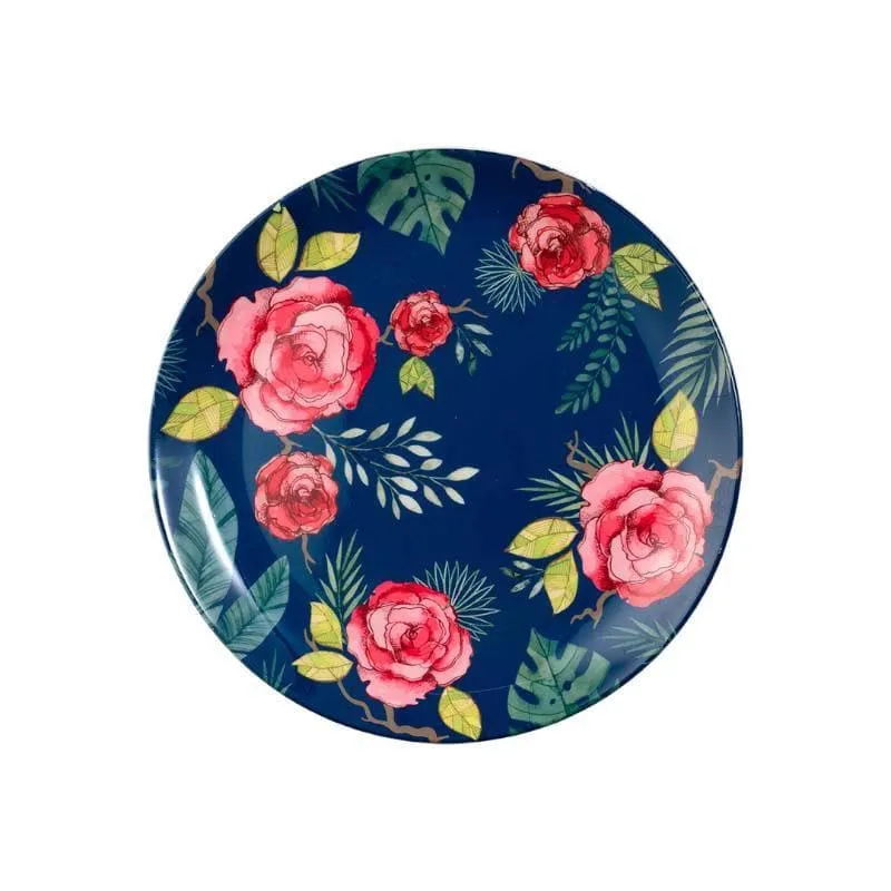 Misty Morning Roses Blue Decorative Plate media 5