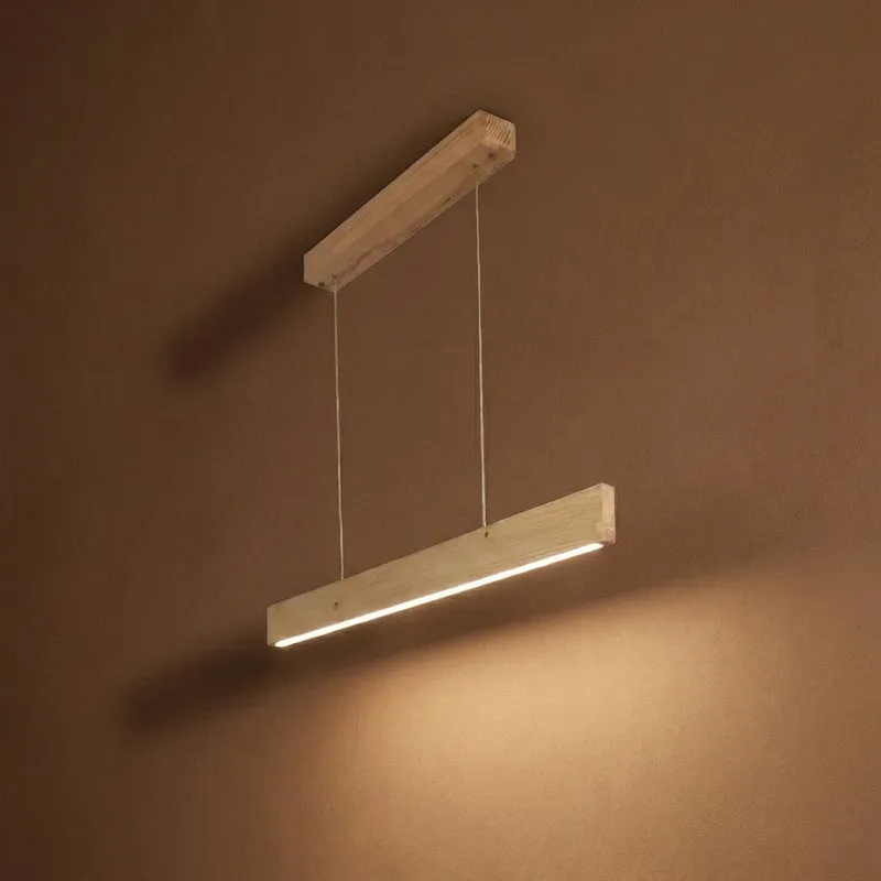 LinearGlow Wooden Ceiling Lamp - Brown media 5