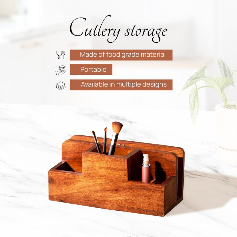 Oakra Wooden Cutlery Holder media 5