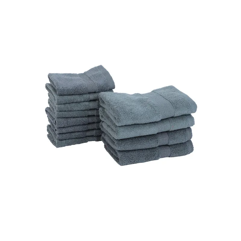 Miorah Hand & Face Towel Combo (Grey) - Set Of Twelve media 3