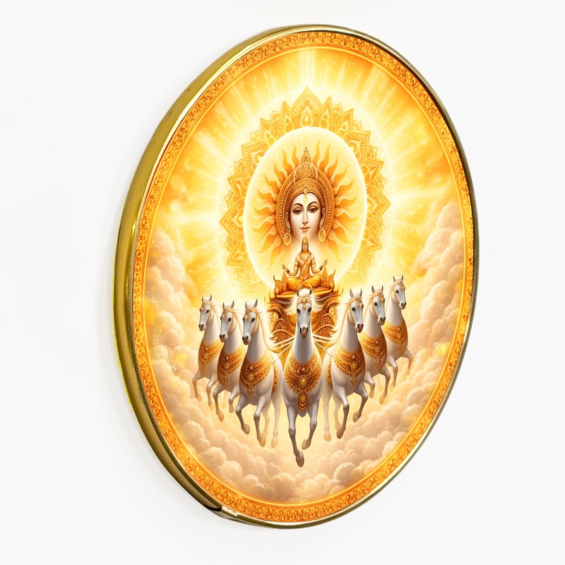 Surya Dev  Paper Wall Painting With PVC Frame media 3