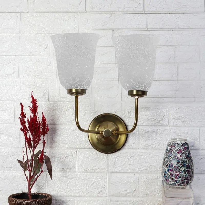 Crystal Bloom Twin Arm Glass Wall Lamp media 4