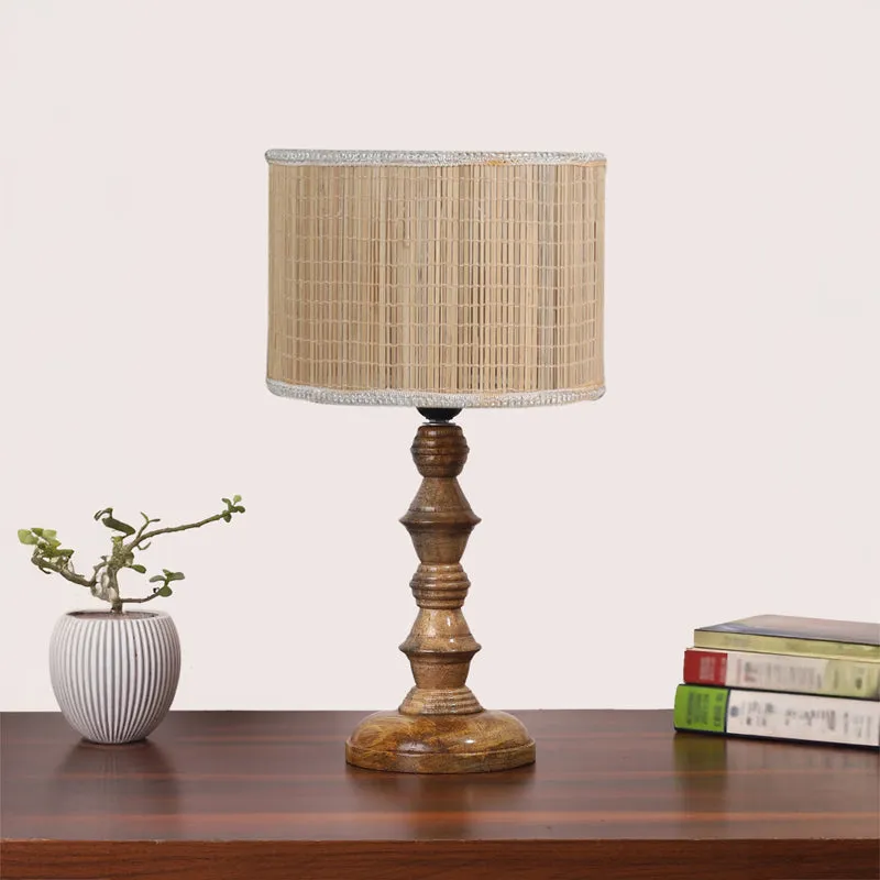 Bambouin Timber Wooden Table Lamp - Beige,Brown media 3