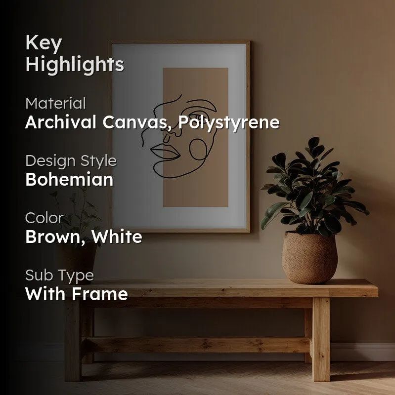 Bold Contours Canvas Wall Painting With Brown Frame media 2