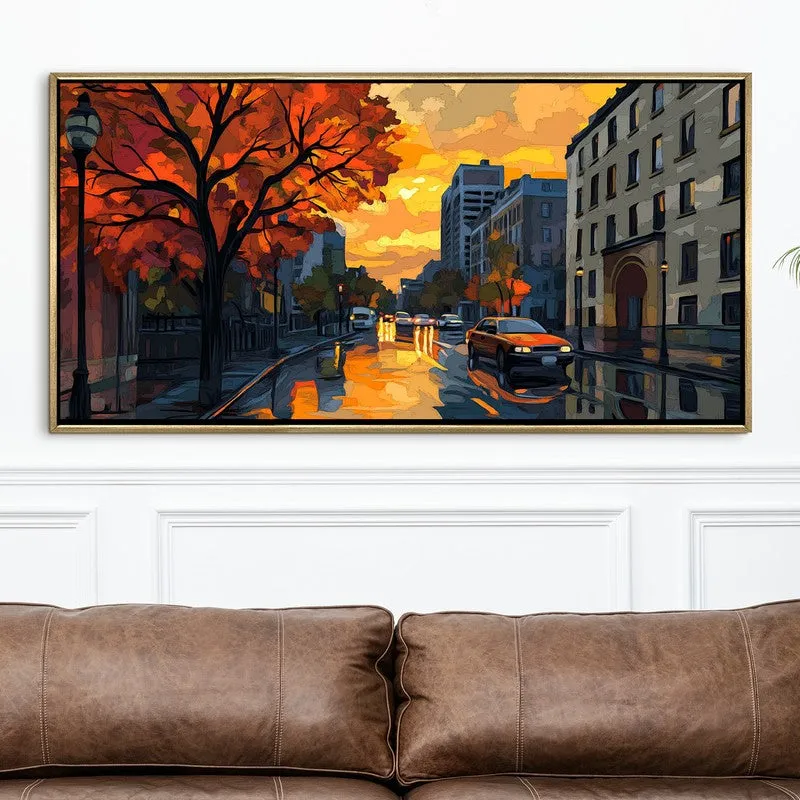 Autumndrift Canvas Wall Painting With Frame media 4