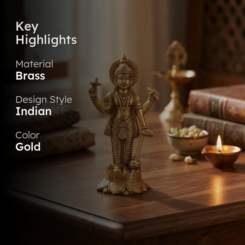 Sri Vishnu Divine Brass Idol media 2