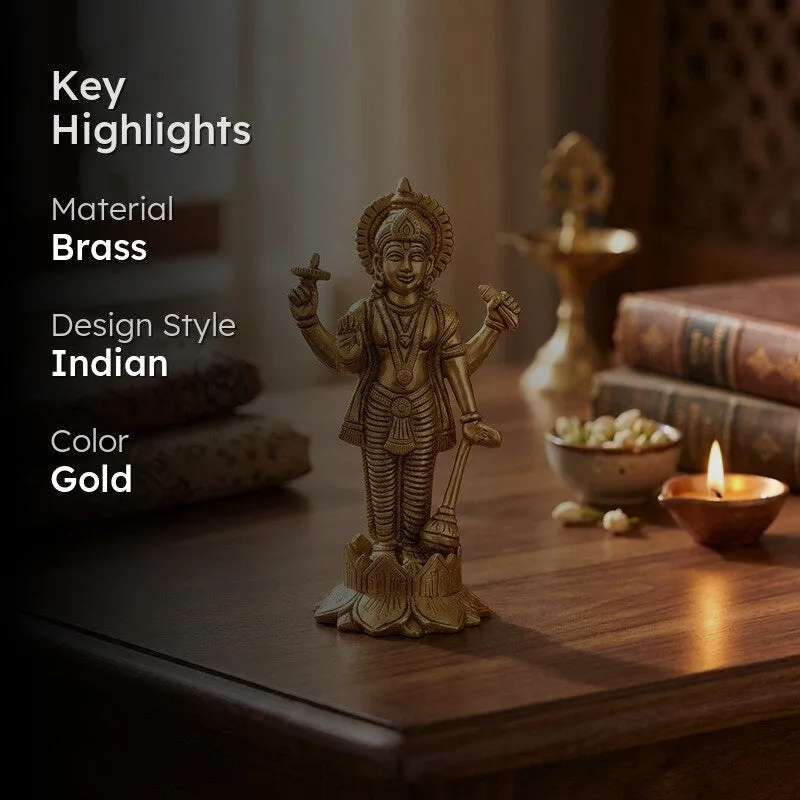 Sri Vishnu Divine Brass Idol media 2