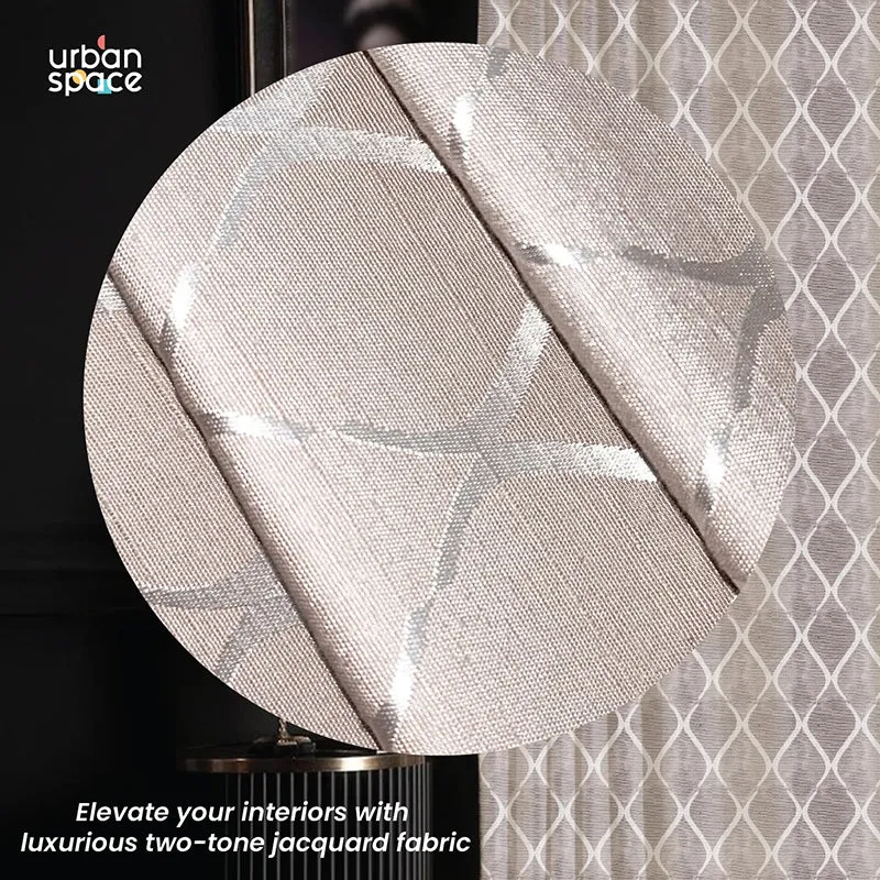 Urban Space Brocade Blackout Curtain (Beige) - Set Of Two media 5
