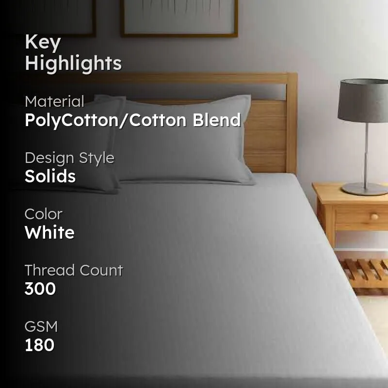 Striped Wonder Bedsheet (White) - 180 GSM media 2
