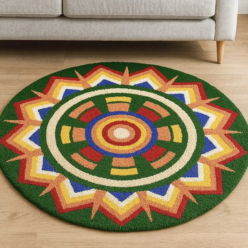 Emerald Rangoli Micro Fibe Rug media 3