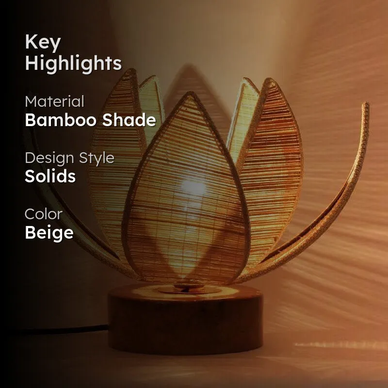 Padma Bamboo Table Lamp - Beige,Brown media 2