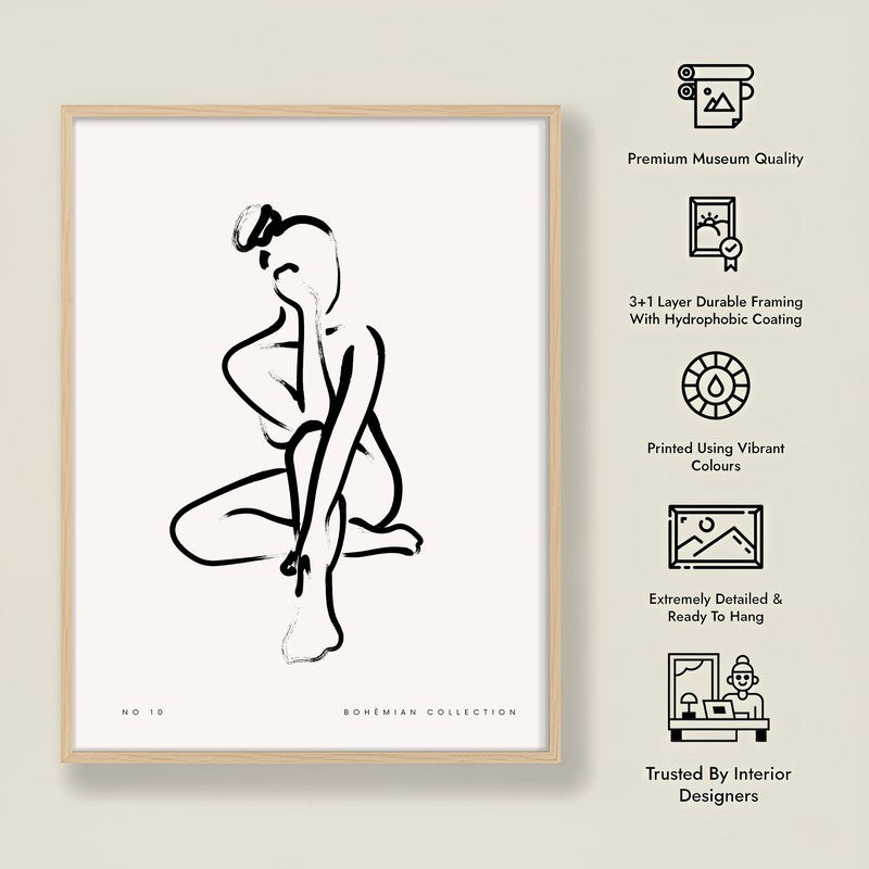 Meditazione Archival Canvas Wall Art - Natural Brown Frame media 8
