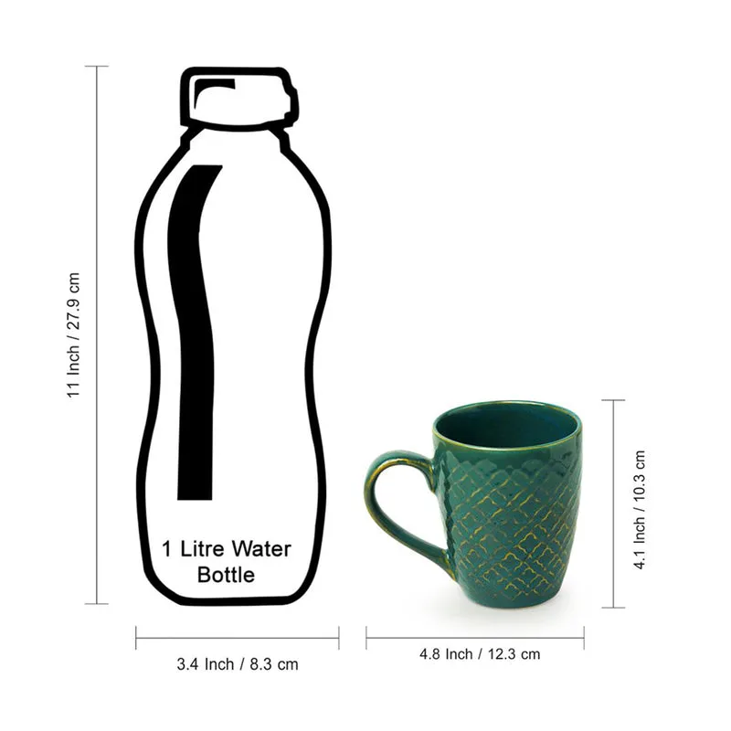 Saphine Ceramic Coffee Mug (300 mL Each) - Set of Four media 8