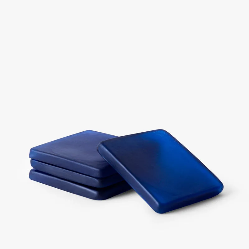 Glossy Diamond Mist Glass Coaster (Blue) - Set Of Four media 4