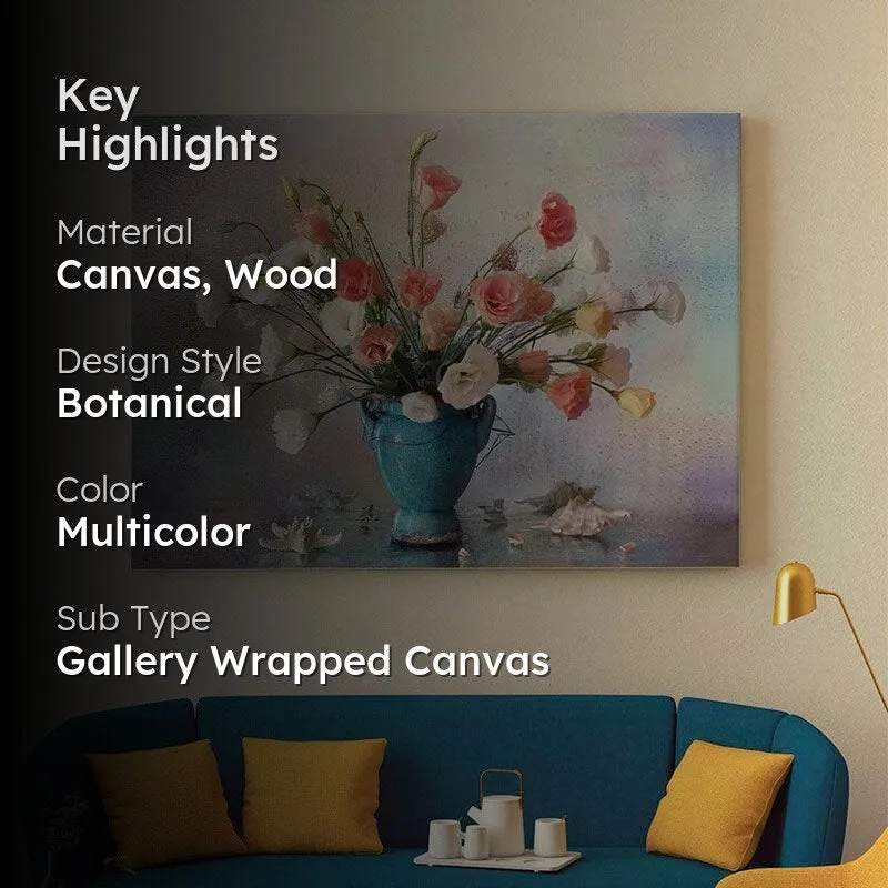 Roses Flower Bouquet Canvas Wall Painting - Gallery Wrap media 2