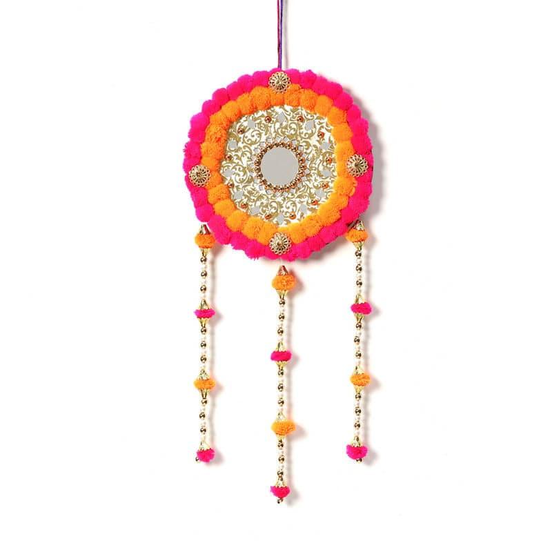 Round Festive Latkan - Pink & Orange media 4