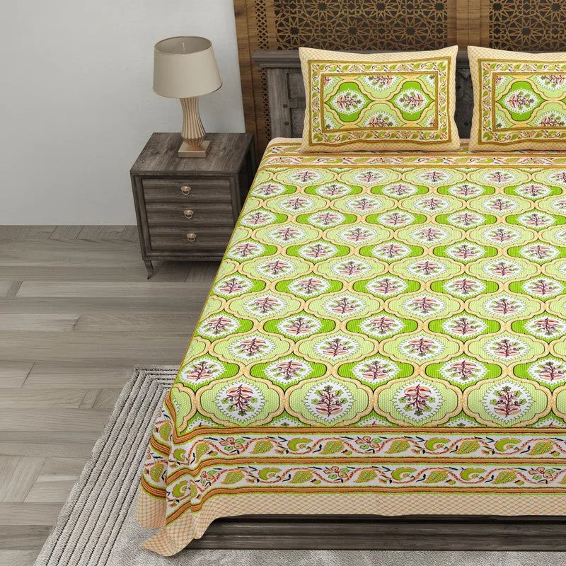 Rango Cotton Bedsheet (Yellow,Orange) - 240 TC media 3