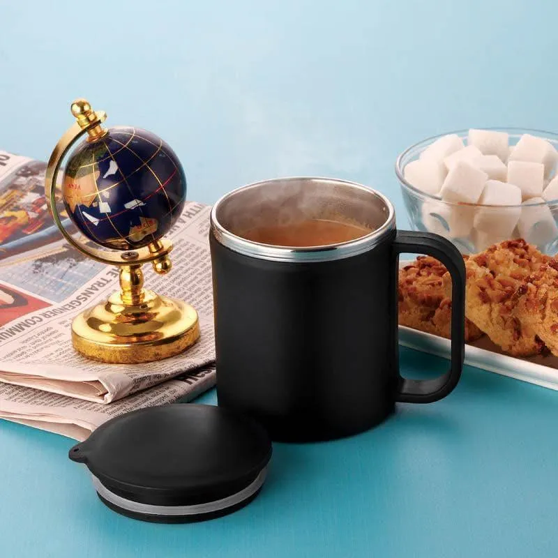 Festa Stainless Steel Coffee Mug (180 mL Each/Black) - Set of Two media 1