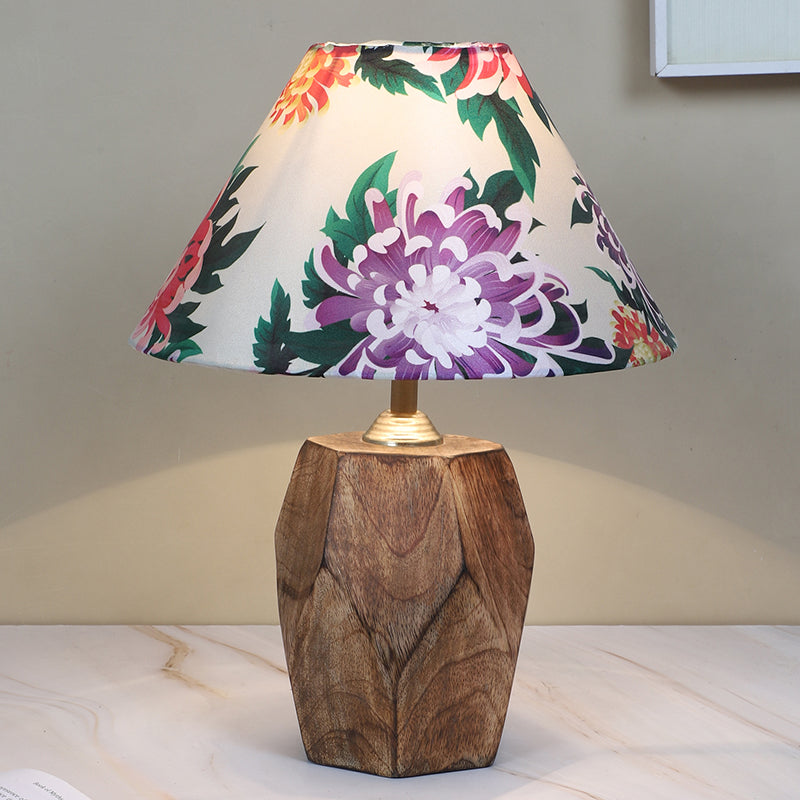 Miyabi Printed Mango Wood Table Lamp - Multicolor